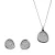 Orphelia ‘Layla’ Dames 925 Sterling Zilver Set: Ketting-Hangertje + Oorbellen – Zilver SET-7489