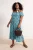 Trendyol Curve Dames Blauw Bloemen Maxi Kort Stijlvol/Avond A-lijn Grote maten Jurk