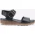 Hush puppies ellie dames leren wedge sandalen zwart