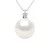 Halsketting Sieraden 0,02 Cts Wit Goud en Echte Gekweekte Zoetwaterparel Rond 10-11 mm