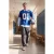 TRENDYOL MAN Heren Grijs Effen Baggy Normale taille Jeans