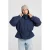 America Today winterjas met plooien – blauw