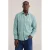 WE Fashion relaxed fit gestreept overhemd met borduursels – legergroen