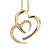 2 harten ketting Diamonds 0.010 Cts Yellow Gold