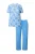 Ulla Popken Pyjama  azuur / enziaan / pastelblauw / wit