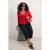 Trendyol Curve Dames Rood Effen Lang Getailleerd Grote maten Blouses