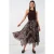 Hoge Taille A-Lijn Midi Rok in Paisleyprint
