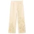 Mango high waist straight leg jeans broderie lichtgeel