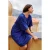 Trendyol Curve Dames Blauw Bloemen Kort / Mini Kort Casual A-lijn Grote maten Jurk