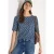 Cecil Dames Shirt met ronde hals en schelpjesprint in Blauw