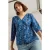 White Stuff Rae Organic Cotton Top Blue Print