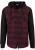 Urban Classics – Checked Flanell Sweat Shirt Hoodie/trui – M – Zwart/Rood