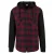 Urban Classics – Checked Flanell Sweat Shirt Hoodie/trui – M – Zwart/Rood
