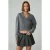 Oversized cropped sweatshirt met V-hals