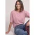 Basic Shirt met boothals en elastische zoom