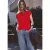 Street One Studio Dames Basic shirt met boothals in Rood