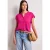 Street One Dames Blouse met losse schouders en gespleten hals in Pink