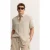 Bugatti Herren Korte mouwen shirt Modern Fit van linnen met button-down kraag