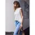 Shirt met ronde hals en gehaakte mouwen