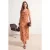 TRENDYOLMİLLA Dames Oranje Bloemen Maxi Mouwloos Skater Jurken