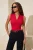 TRENDYOLMİLLA Dames Rood Effen Mouwloos Getailleerd Blouses