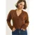 Geribbelde V-hals Slim Fit Crop Trui