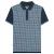 Lambretta Heren SS25 Houndstooth Big & Tall Poloshirt (Marineblauw)