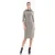 Shift Jurk met Nep Leer Detail Olijf