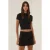 Aansluitende Halve Col Gebreide Cropped Top