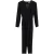 Maje jumpsuit met V-hals en strikceintuur in zwart acetaat.