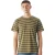 Pretty Green Heren Gestreept Normaal T-shirt (Kaki Groen)