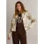 Ivy Beau jasje met print – ecru/bruin