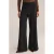WE Fashion wide leg high waist broek met krijtstreep zwart met glitter