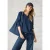 Cecil Dames Jaquard overhemd met V-hals in Blauw