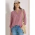 Blouse met 3/4-mouwen, split in de hals en strepen
