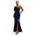 Asymmetrische satijnen jurk dames Goddiva Maxi