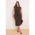 Trendyol Curve Dames Bruin Effen Maxi Mouwloos Casual Recht Grote maten Jurk