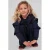 Jubel sweater met ruches en print – donkerblauw