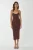 V-hals Bodycon Midi-jurk met Dunne Bandjes