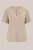 WE Fashion – Dames jersey T-shirt met plooidetail en glittergaren – Curve – Regular fit – Beige – Viscose – Plus Size