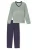 SCHIESSER Pyjama ‘Casual Essentials’  marine / groen / wit
