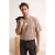 TRENDYOL MAN Heren Beige Dierenprint Kort Oversized T-shirts