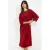 LOLALIZA velours midi-jurk rood