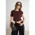 TRENDYOLMİLLA Dames Bruin Effen Kort Getailleerd Blouses