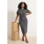 Trendyol Curve Dames Grijs Effen Midi Kort Casual Recht Grote maten Jurk
