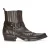 Heren lederen cowboy-enkellaarzen zwartbruin Cubaanse biker winklepicker western