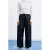 FRNCH imitatieleren wide leg broek – zwart