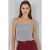 Vierkante Kraag Geribbelde Gebreide Crop Top