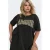ONLY CARMAKOMA korte T-shirtjurk Plus Size met strass-steentjes en tekst – zwart