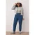 Trendyol Curve Dames Blauw Effen Mom Hoge taille Grote maten Jeans